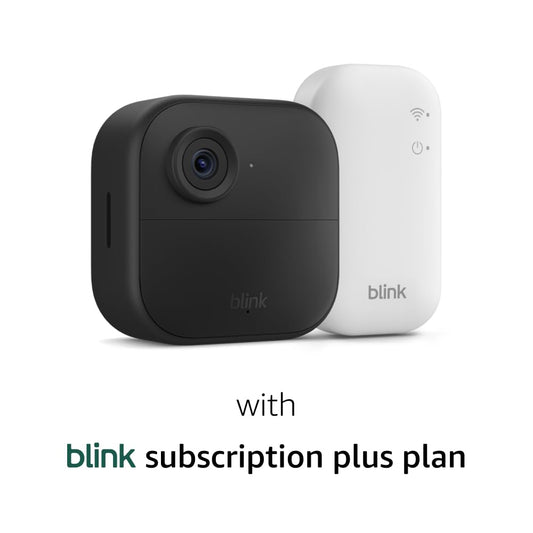 Blink Outdoor 4 (newest model) – Wireless smart security camera, two-year battery life, 1080p HD day and infrared night live view, two-way talk. Sync Module Core included – 3 camera system